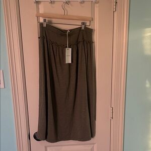 Elegant Olive A-Line Skirt by Mododoc